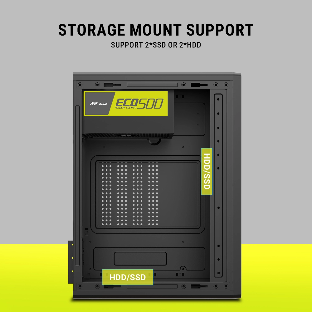 Ant Value Mid Tower Cabinet (M-ATX/M-ITX) VM3P with SMPS view 4